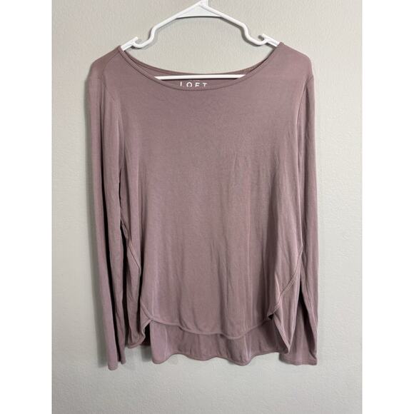 Ann Taylor Loft Women's Ribbed Long Sleeve Pull Over Tee Cozy Core SZ/M EUC‎ - Picture 1 of 5